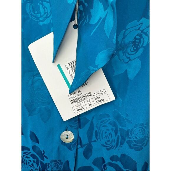 NWT Art Dealer. Azure silk midi skirt size XS - Picture 13 of 13
